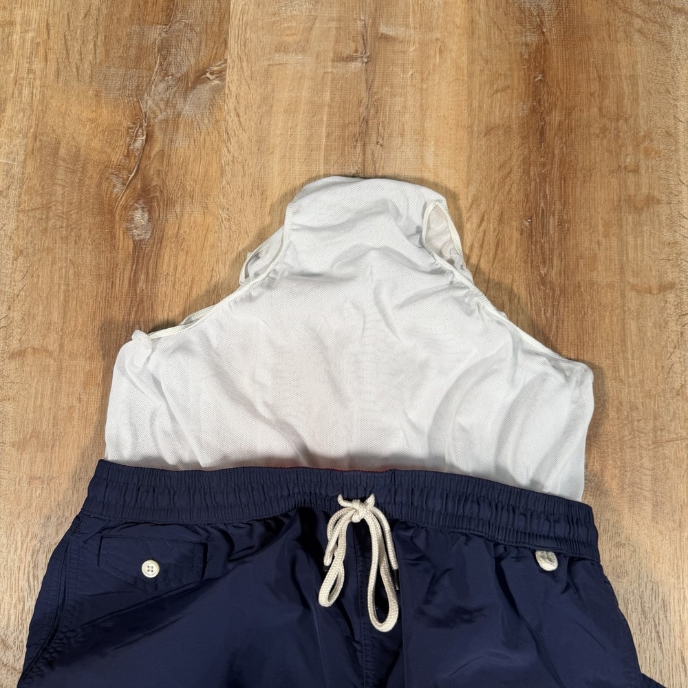 Polo Ralph Lauren Mens XL Swim Trunks Shorts Navy Red Yellow Pony Mesh Lined - Picture 6 of 8